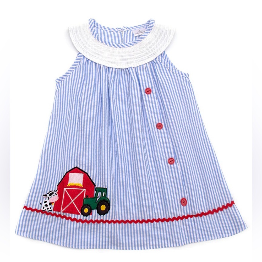 Girls Striped Farm Dress